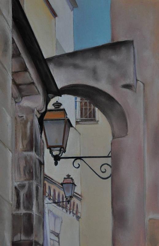 Petite rue de Bonifacio.jpg - Pastel   format /size 40x50